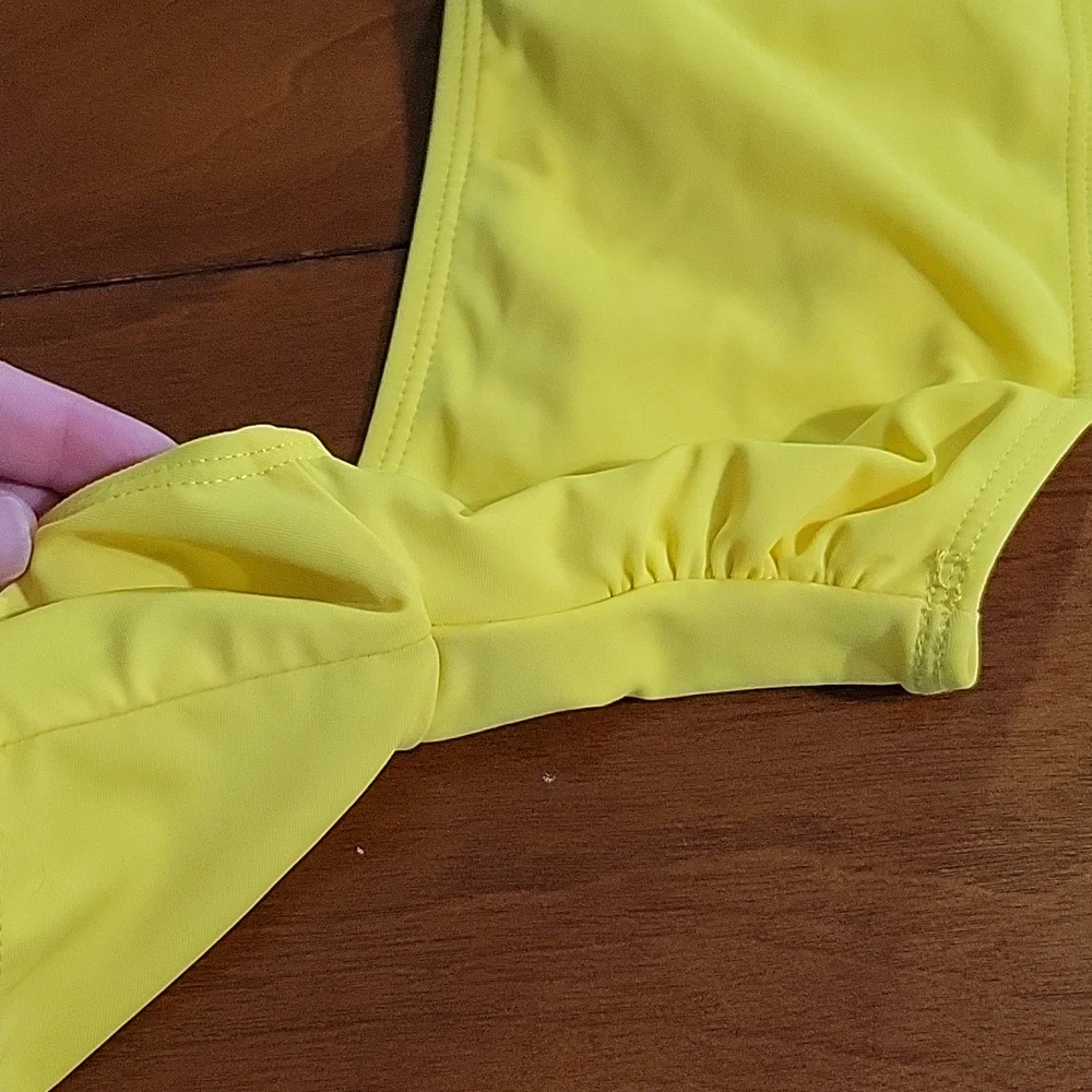 Donated-Swim Top Off the Shoulder Bright Yellow - Picture 14 of 14